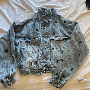Muse Blue Denim Jacket with Black Stars